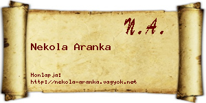 Nekola Aranka névjegykártya
